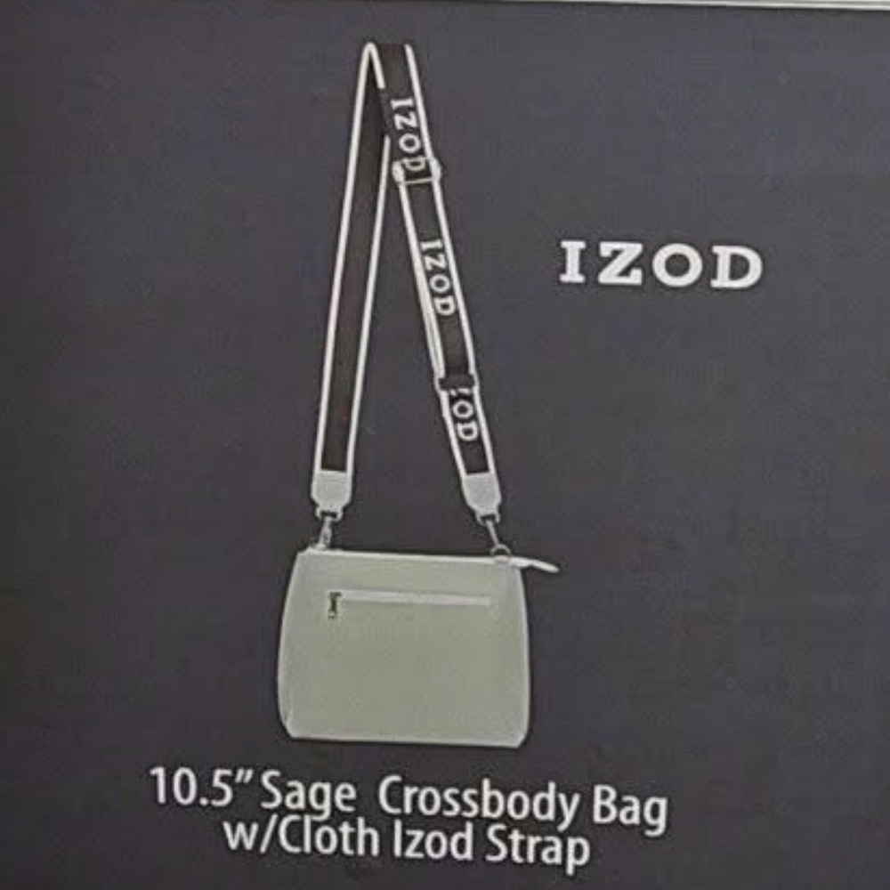 IZOD Green Crossbody Bag with Logo Strap